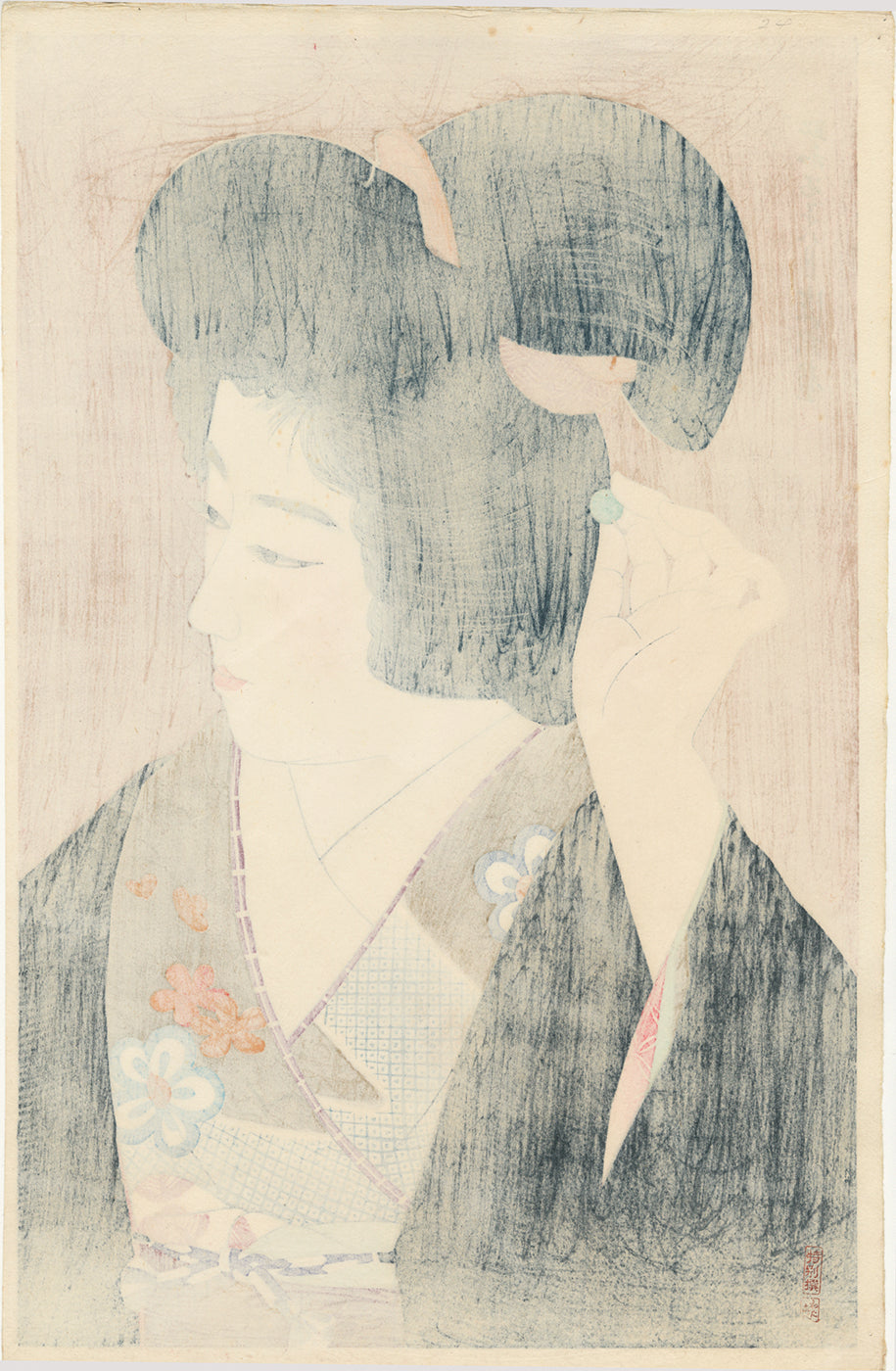 伊東深水: 美を整える簪; 瞳（現代美人集 第二集 — Hitomi） – Egenolf