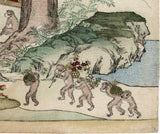 晴山：仲忠に食料を運ぶ猿の摺物