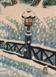 Tokushi Katsuhira 勝平得之: Snow Scene from Itchome Bridge, Akita