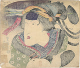 Toyokuni II: 岩井粂三郎の歌舞伎役者岩井粂三郎の扇の版画 おその (売り切れ)