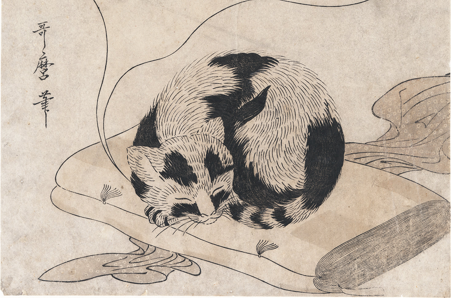 Utamaro 歌麿: 猫の夢（売却済み） – Egenolf Gallery Japanese Prints