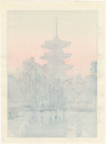 Toshi Yoshida: Pagoda in Kyoto (Pencil Signed)