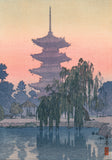 Toshi Yoshida: Pagoda in Kyoto (Pencil Signed)