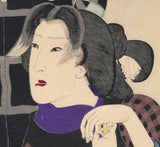 Yoshitoshi 芳年: Looking Expectant: the Appearance of a Fireman’s Wife in the Kaei (1848-1854) era じれったそう　嘉永年間　鳶妻之風俗