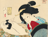 Yoshitoshi 芳年: “Looking Warm: the appearance of an urban widow of the Kansei Era” (1789-1801)