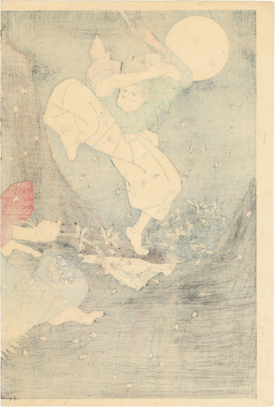 芳年：天狗王から戦いを学ぶ義経 二枚続 – Egenolf Gallery Japanese