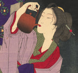 Yoshitoshi: 2 am: Geisha Drinking Sake from the Kettle