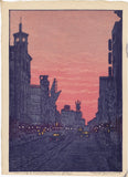 Toshi Yoshida: New Year's Morning in Ginza (Pencil Signed, Lifetime Edition) (SOLD)