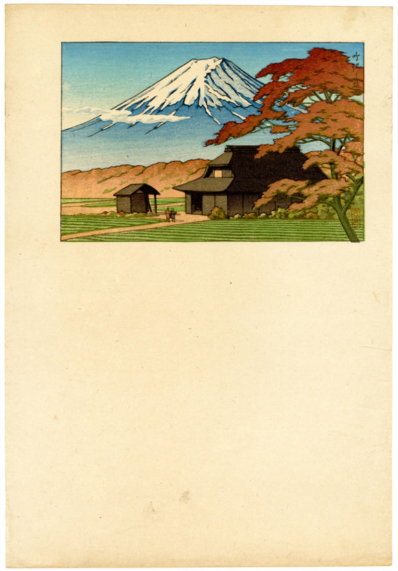 Hasui: Calendar Print Proof of Mount Fuji in Autumn