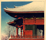 Hasui: Clearing After a Snowfall at the Asakusa Kannon Temple (Sold)