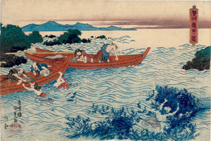 Kunisada: Picture of Abalone Divers in Ise Province (Seishû awabi tori no zu)