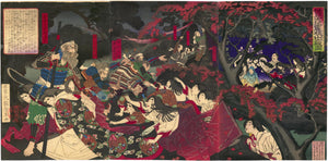 Yoshitoshi: Kiyomasa protecting Hideyoshi