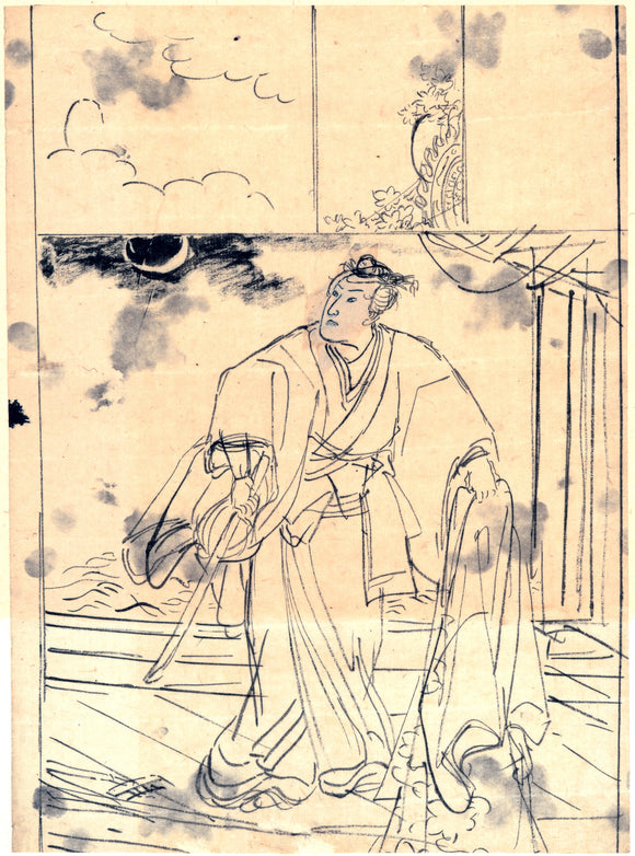 Kuniyoshi: Preparatory drawing for a print ‘Harimaze-e’
