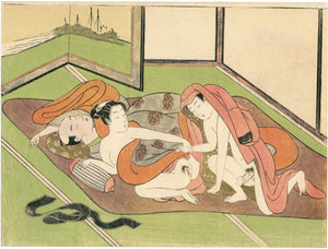 Suzuki Harunobu: Lovers next to sleeping man