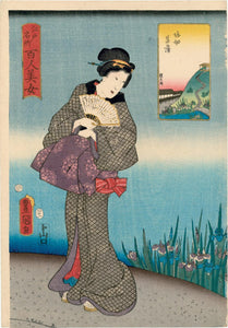 Kunisada: “Famous Places in Edo Compared with 100 Beauties”