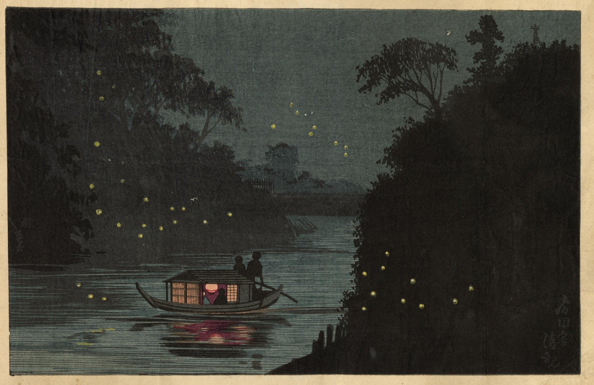 清親：お茶の水でのホタル（販売） – Egenolf Gallery Japanese Prints