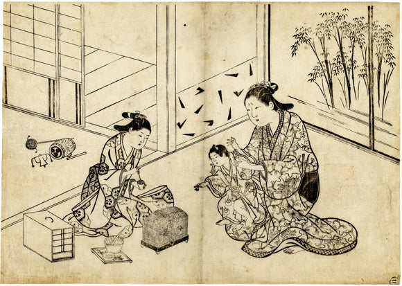 Nishikawa Sukenobu: Two women and a young boy