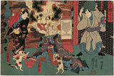 Kuniyoshi: Cat Witch, Cat Spectre and Dancing Cats (Sold)