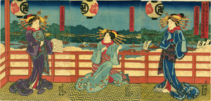 Kunisada: Three Courtesans During a Festival
