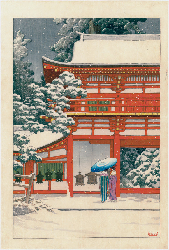 Hasui: Kasuga Shrine in Snow, Nara