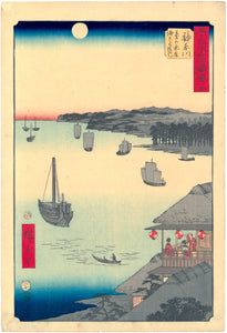 Hiroshige: Kanagawa: View over the sea from Tea House Dai (Kanagawa: Dai no chaya, kaijô miharashi)