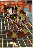Kunisada: Jiraiya Fighting on a Roof Diptych (Sold)