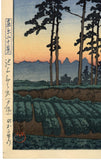 Hasui: Sunset at Ichinokura, Ikegami (Sold)