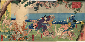 Kuniyoshi: Gompachi Fighting on the Seashore