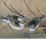 Tsuchiya Rakusan: Snowy Plovers and Pussy Willow (Sold)