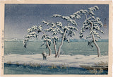 Hasui: Snow at Hi Marsh, Mito