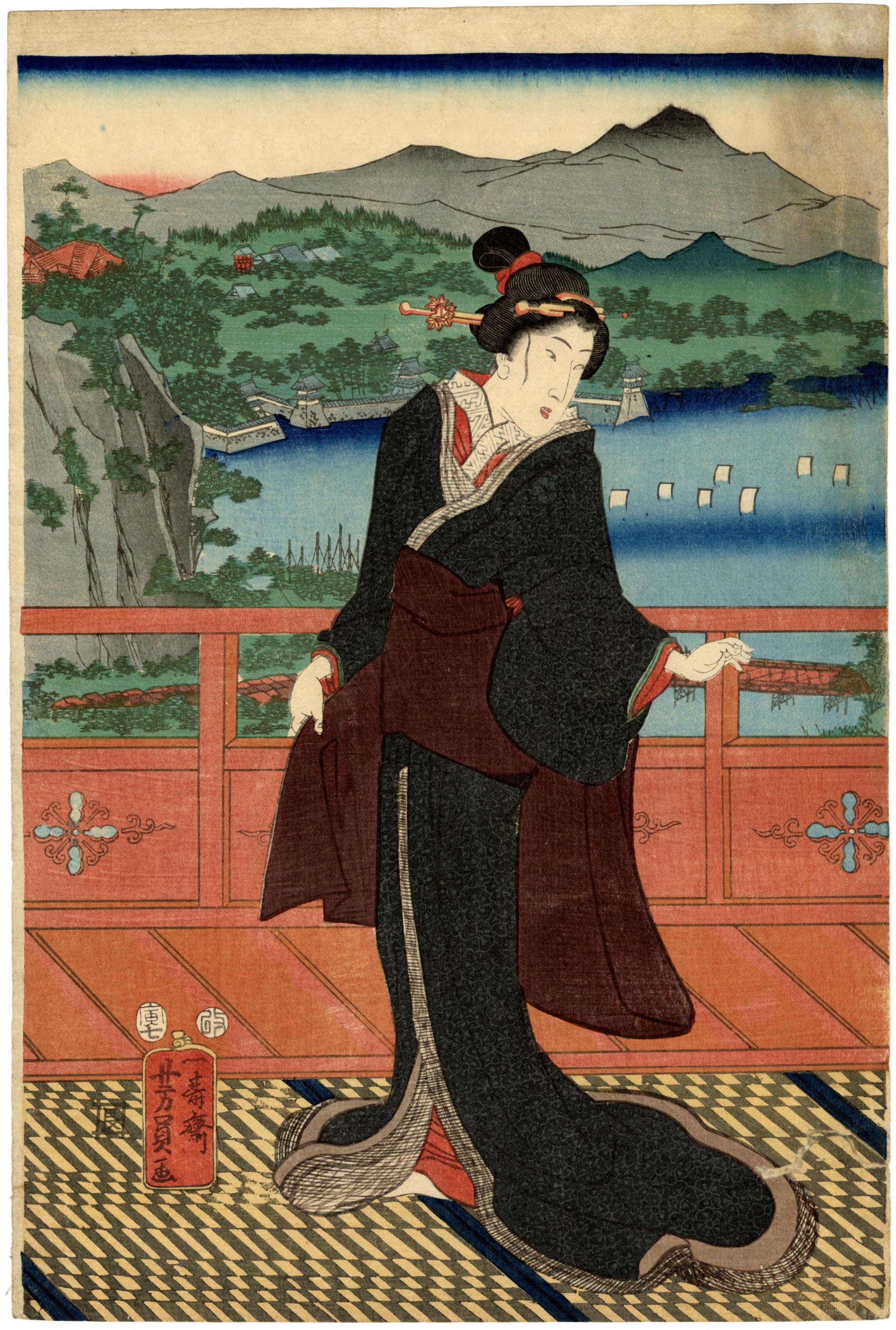 良和：眺望美人三連祭壇画（販売済み） – Egenolf Gallery Japanese Prints