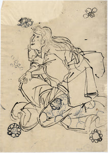Kuniyoshi: Preparatory drawing for Iwai Shijaku