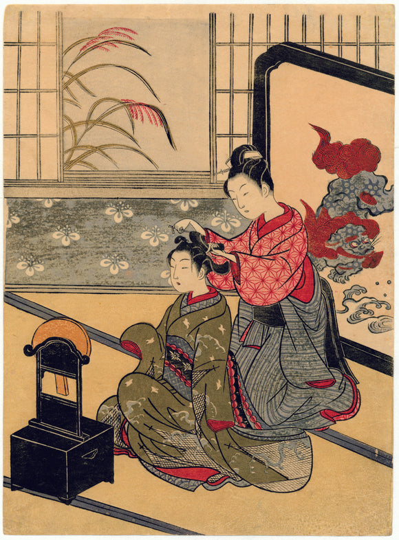 Suzuki Harunobu: “The Autumn Moon in the Mirror” from the series “Eight Parlor Views”.