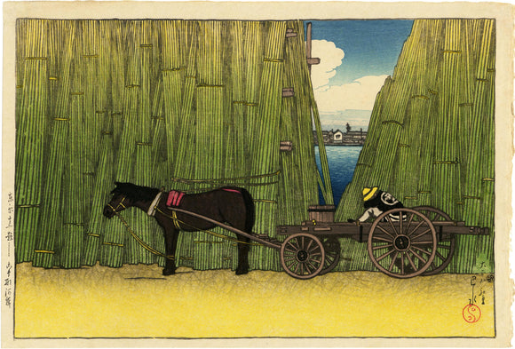 Hasui: Komagata Embankment. From the series “Twelve Scenes of Tokyo”. Considered perhaps his finest summer scene.