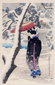 Itō Shinsui: Snow at the Shrine (Shatô no yuki)