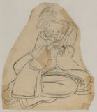 Kuniyoshi: Drawing of a seated beauty (Sold)