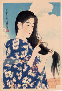 Itō Shinsui: After Washing Her Hair (Araigami)