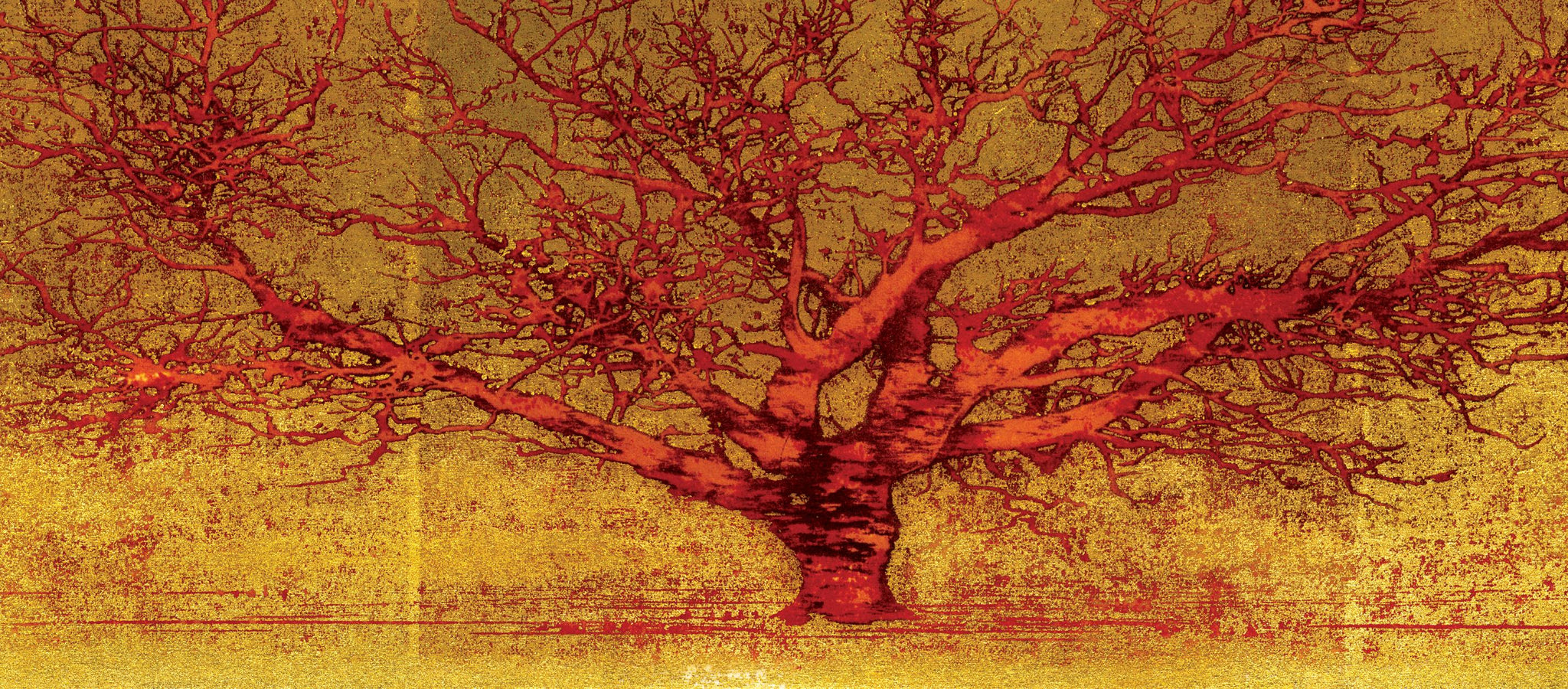 Hoshi Jōichi: One Tree (Gold) (Sold) – Egenolf Gallery Japanese Prints