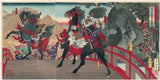 Yoshitoshi: Bridge Standoff triptych with matching drawing (Sold)