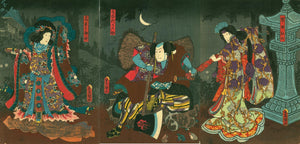 Kunisada: Kabuki scene from a historical revenge of Rokusuke of  Keya village in Kyushu (Keya -mura jidai-mono)