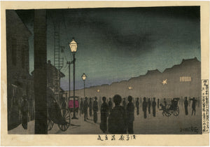 Kiyochika: Summer night at Asakusa