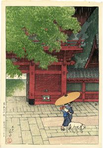 Hasui: Early Summer Showers at Sannô Shrine