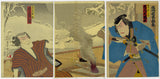 Kunichika: Snowy Kabuki Triptych (Sold)