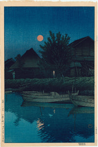 Hasui: Moonrise, Morigasaki