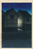 Hasui: Shinkawa at Night (Tokyo junidai, Yoru no Shinkawa) (Sold)