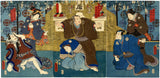Kunisada: Drama in front of shrine offerings