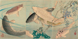 Yoshitoshi: Triptych of Swimming Carp