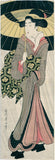 Kikugawa Eizan: Kakemono-e of Beauty with Umbrella (Sold)