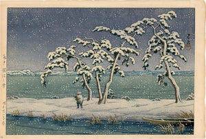 Hasui: Snow at Hi Marsh, Mito
