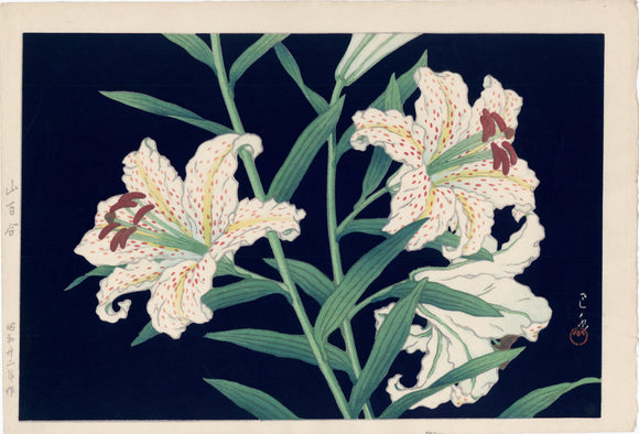 Hasui: Golden-banded Lilies